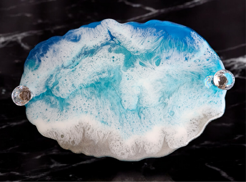 Crystal Tide Vanity Tray – Ocean Resin Art
