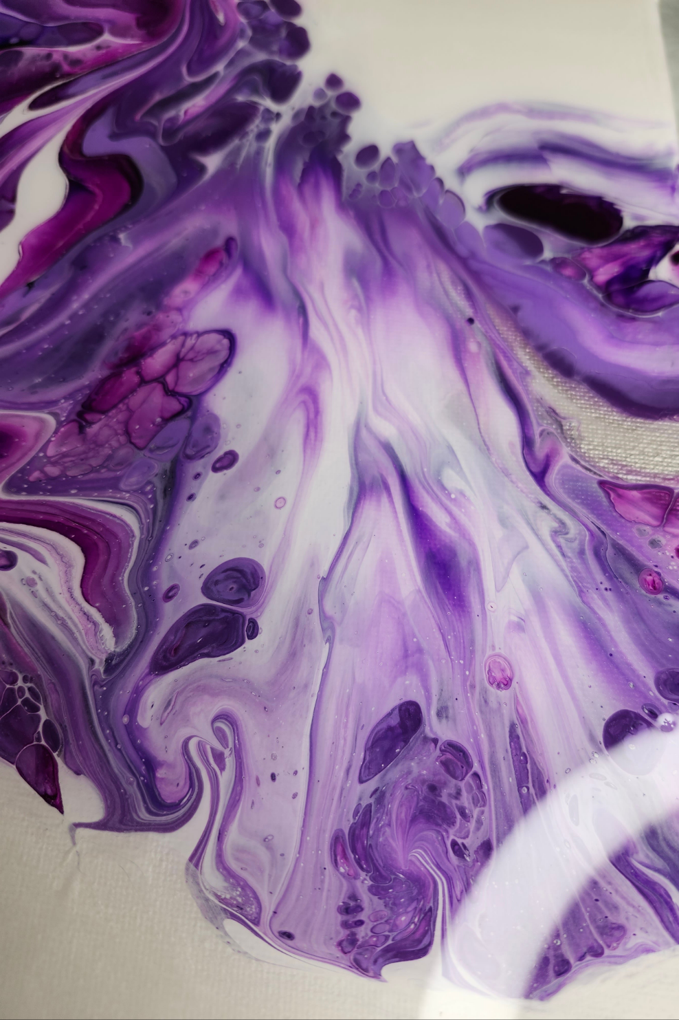 Twisted Lilac-Fluid Art Painting