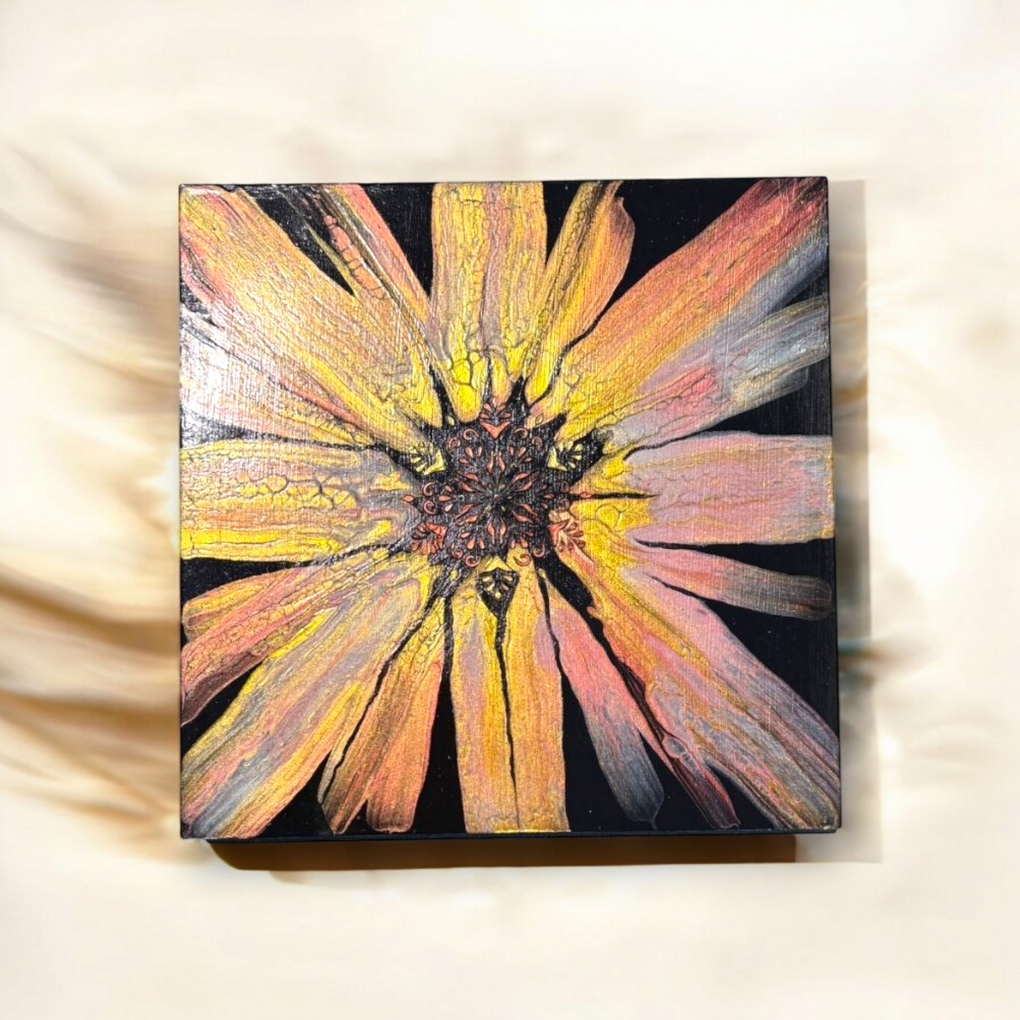 Solar Bloom-Fluid Art Painting