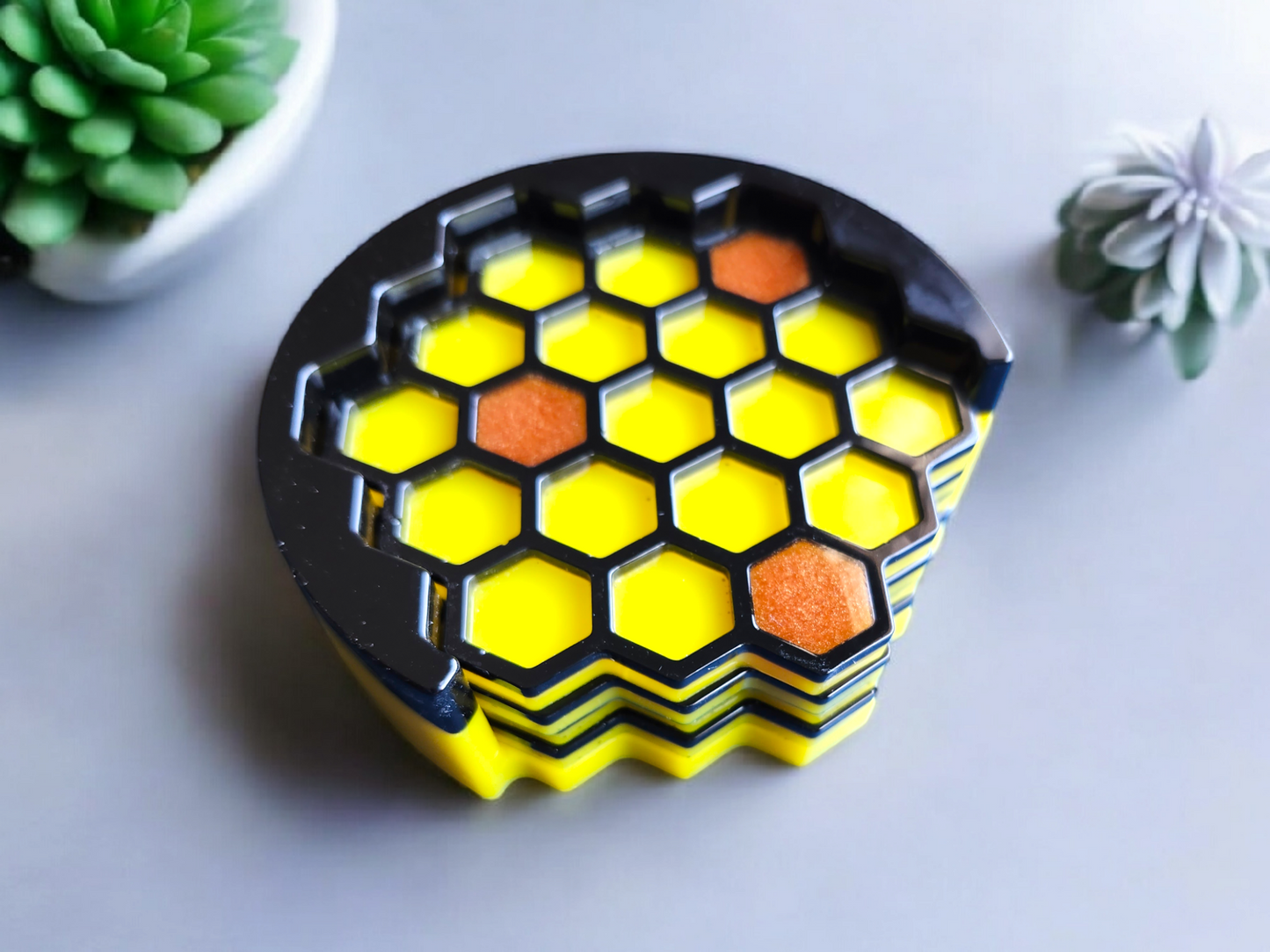 Golden Hive Resin Coaster Set – 5 Piece