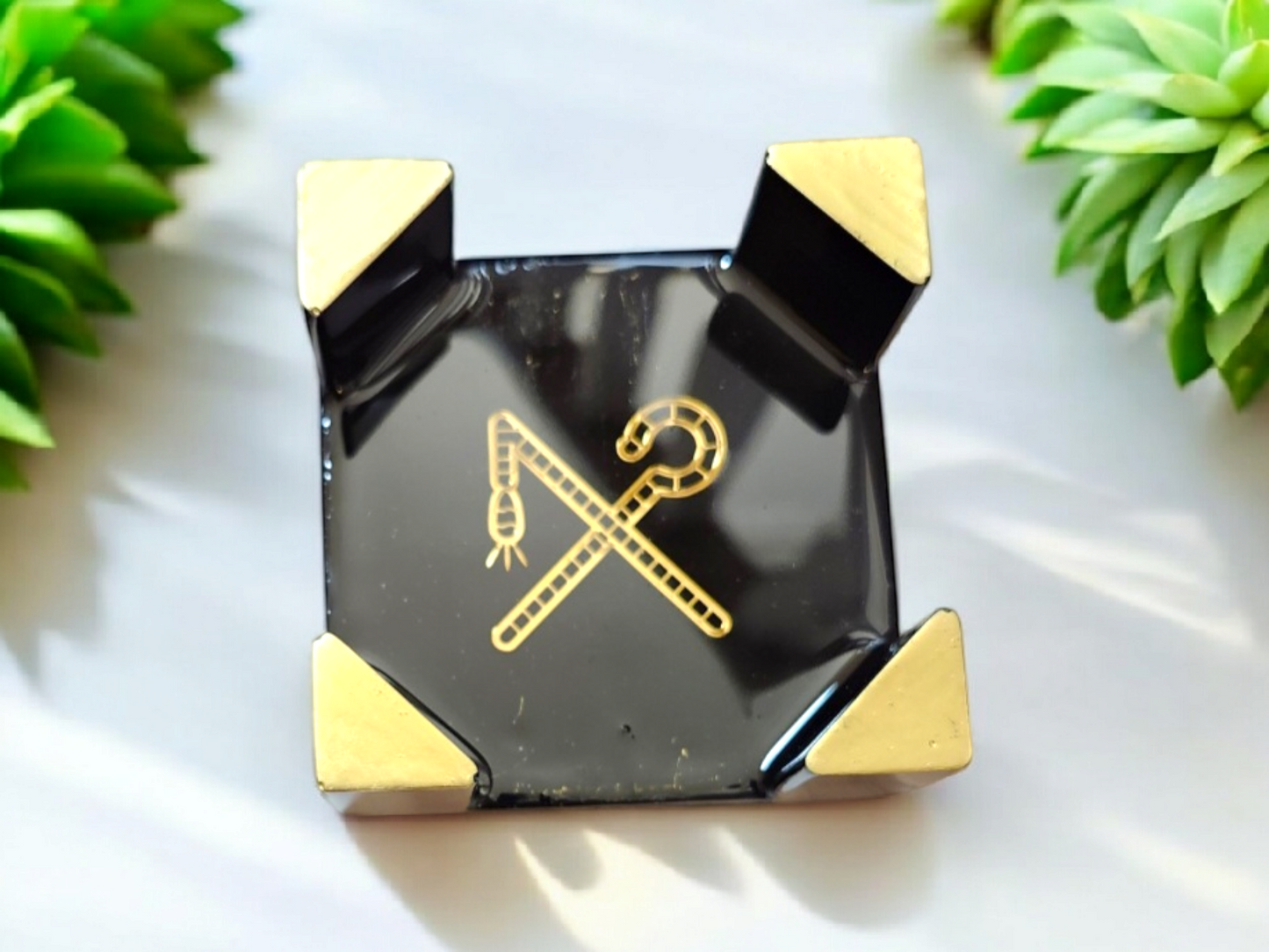 *Sold Out* Egyptian Royalty Resin Coaster Set – 5 Piece Black & Gold