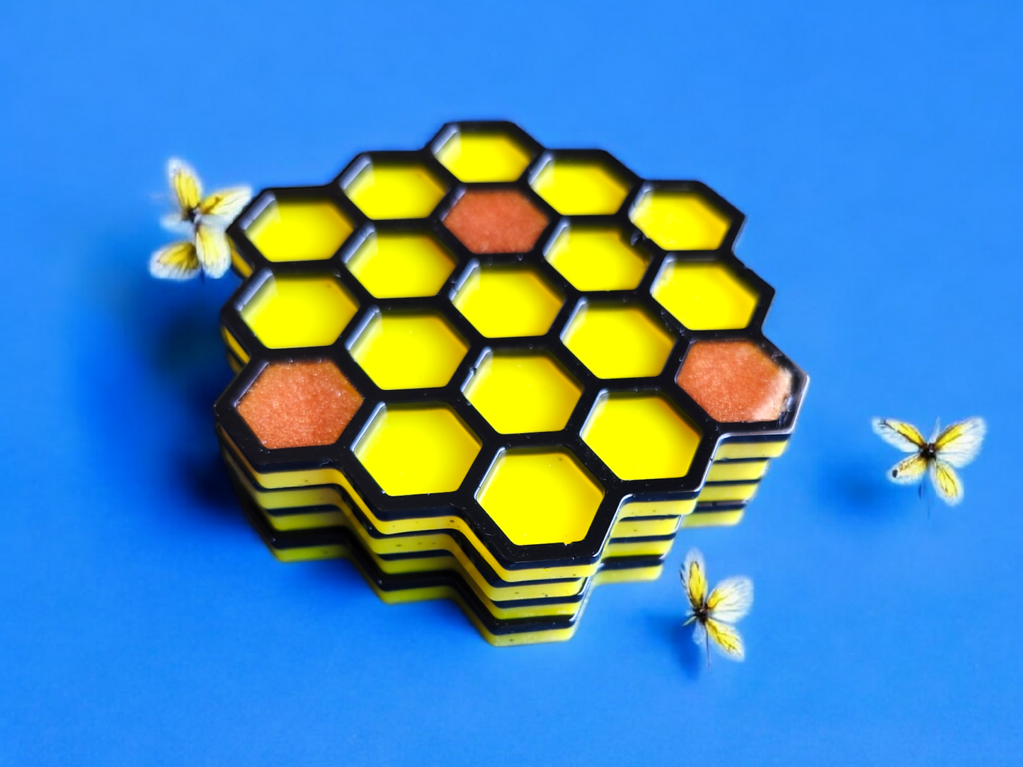 Golden Hive Resin Coaster Set – 5 Piece