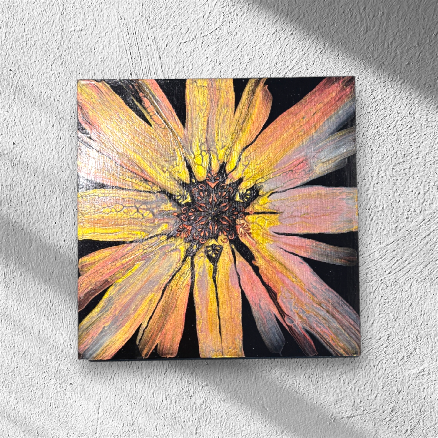 Solar Bloom-Fluid Art Painting