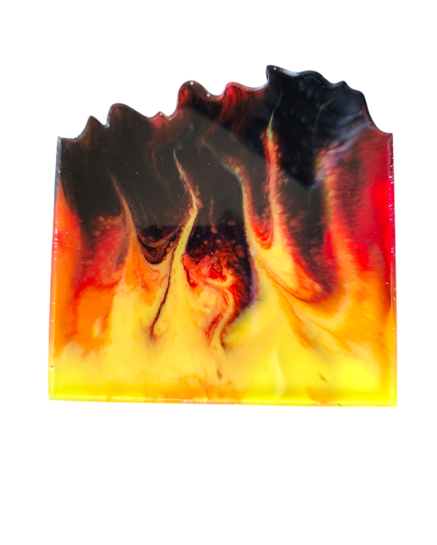 Inferno Glow – Resin Coaster Set (4 pcs)