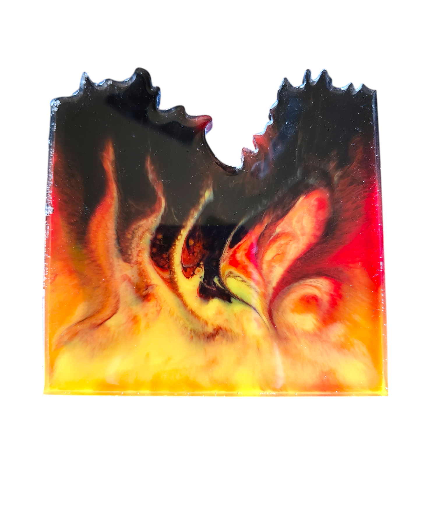 Inferno Glow – Resin Coaster Set (4 pcs)