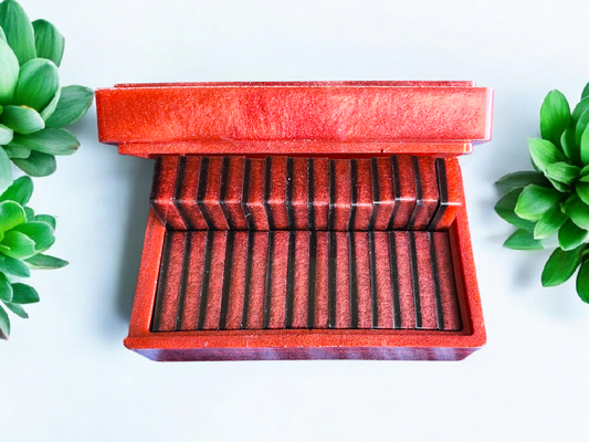 Burnt Ember – Resin Domino Set (Double-6, 28 Pieces + Case)
