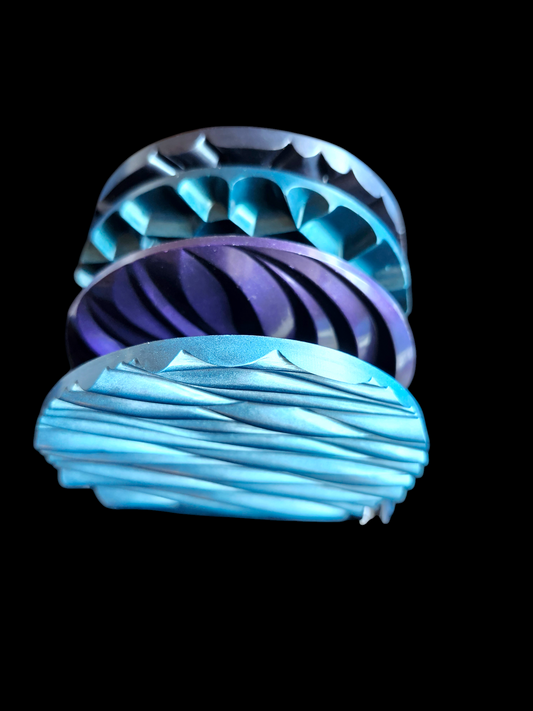 Sculpted Siren Coaster Set – 4 Iridescent Resin Discs + Luxe Base